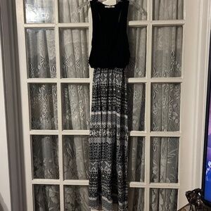 😉Bundle Days😉Women’s Derek Heart Summer Maxi Dress Geometric Long Black White